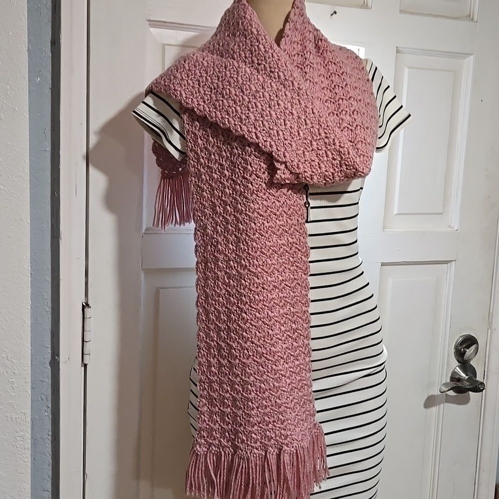 Handmade Crochet Scarf About 72" Long New